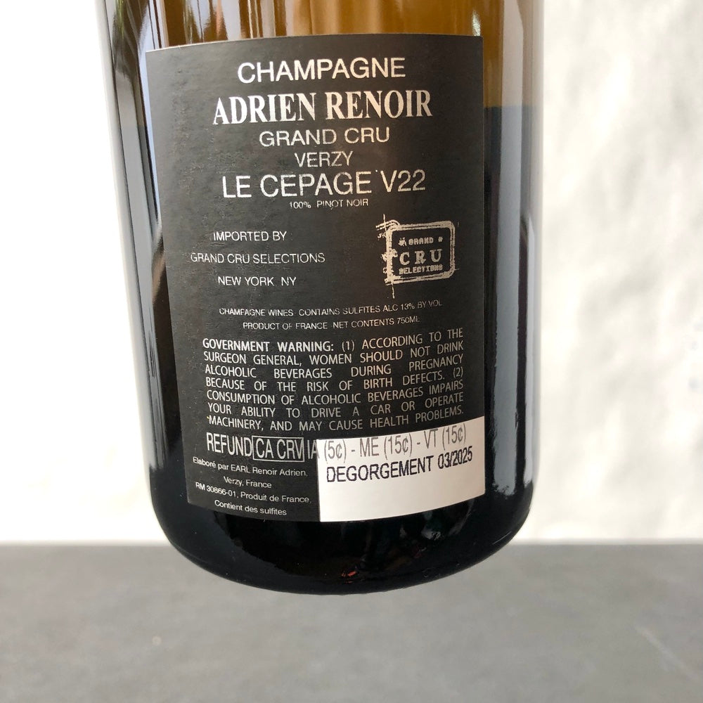 Adrien Renoir 'Le Cepage' Verzy Grand Cru Extra Brut, Champagne