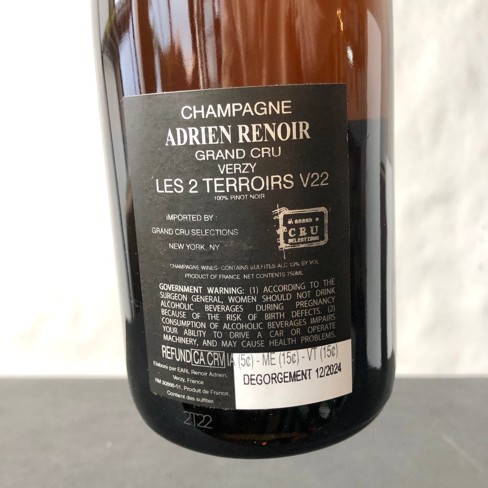 Adrien Renoir 'Les 2 Terroirs' Verzy Grand Cru Pinot Noir Rose, Champagne, France (NV)
