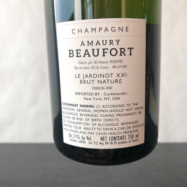 Amaury Beaufort Jardinot XXI  Brut Nature, Champagne, France (2021)