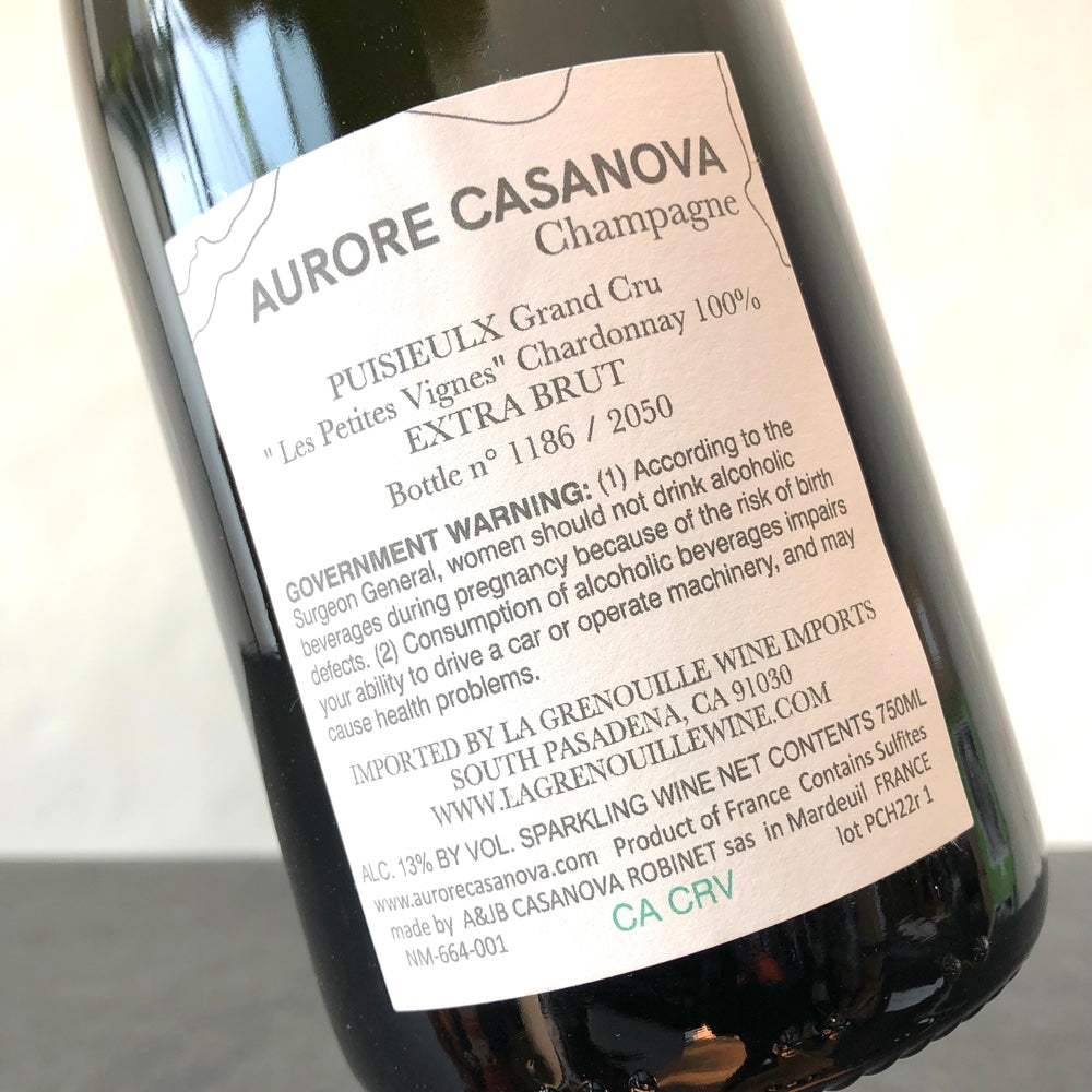 Aurore Casanova Puisieulx Grand Cru 'Les Petites Vignes' Chardonnay Extra Brut (B22)