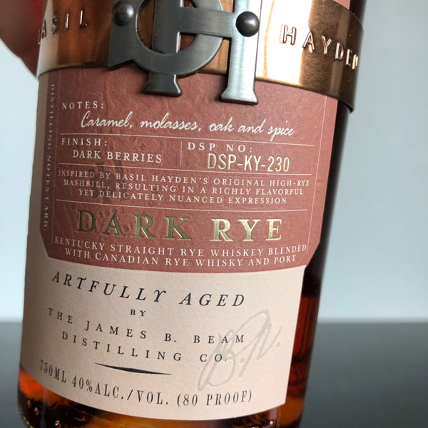 Basil Hayden's 'Dark Rye' Straight Rye Whiskey, Kentucky, USA