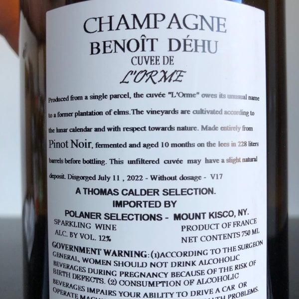 Benoît Déhu ,Cuvée L’Orme Extra Brut, Champagne [R17] NV