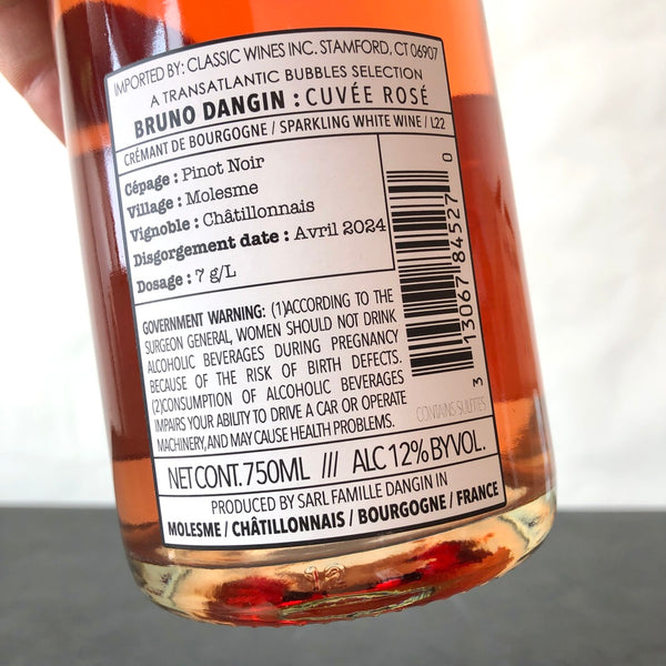 Bruno Dangin Cremant de Bourgogne Brut Rose, Burgundy, France (NV)