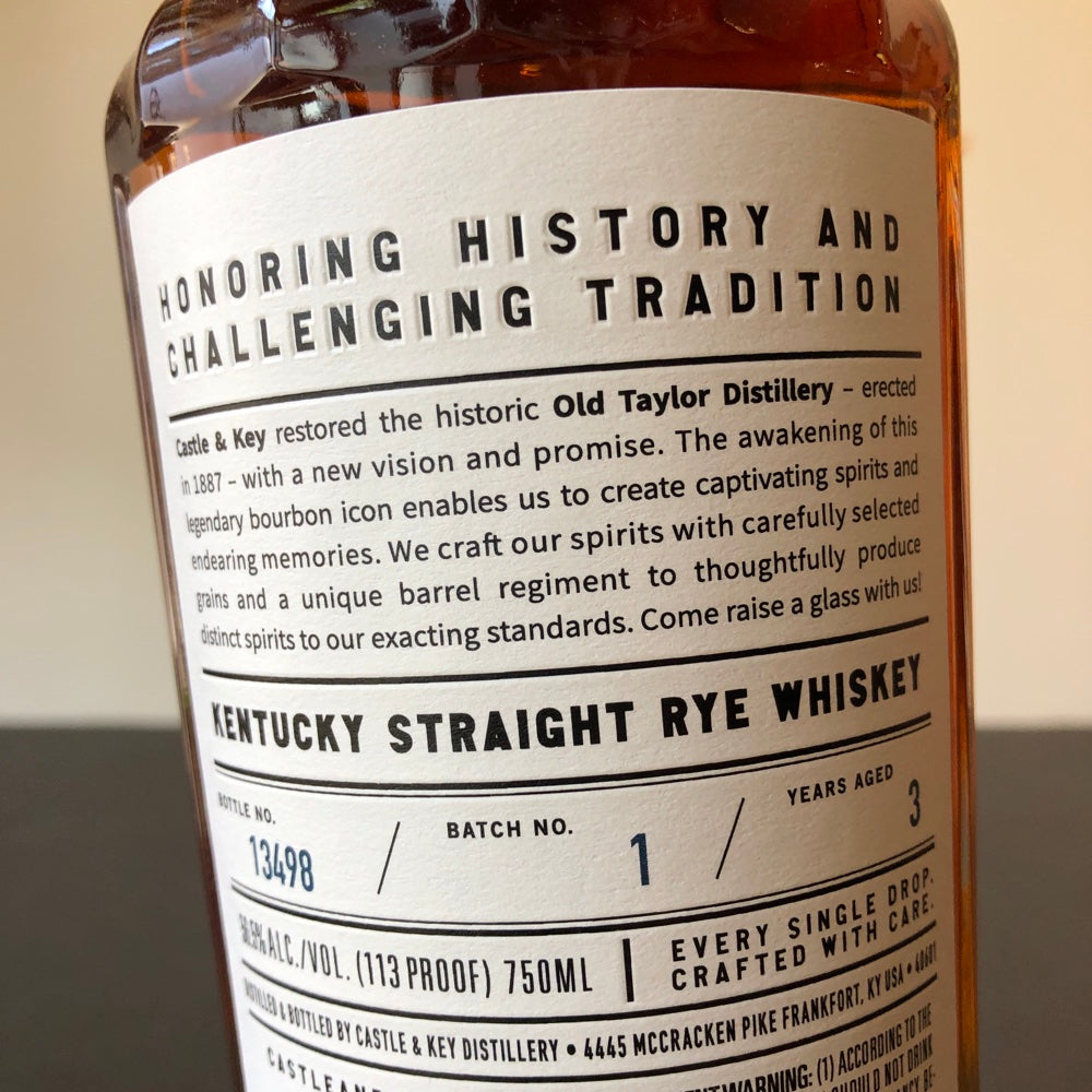 Castle & Key 'Restoration' Kentucky Rye Whiskey