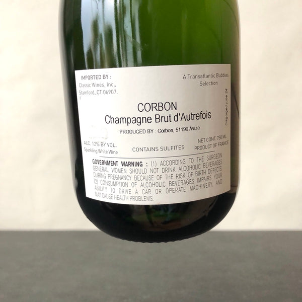 Champagne Corbon 'Brut d'Autrefois' Solera Blanc de Blancs Grand Cru Brut, Champagne, France