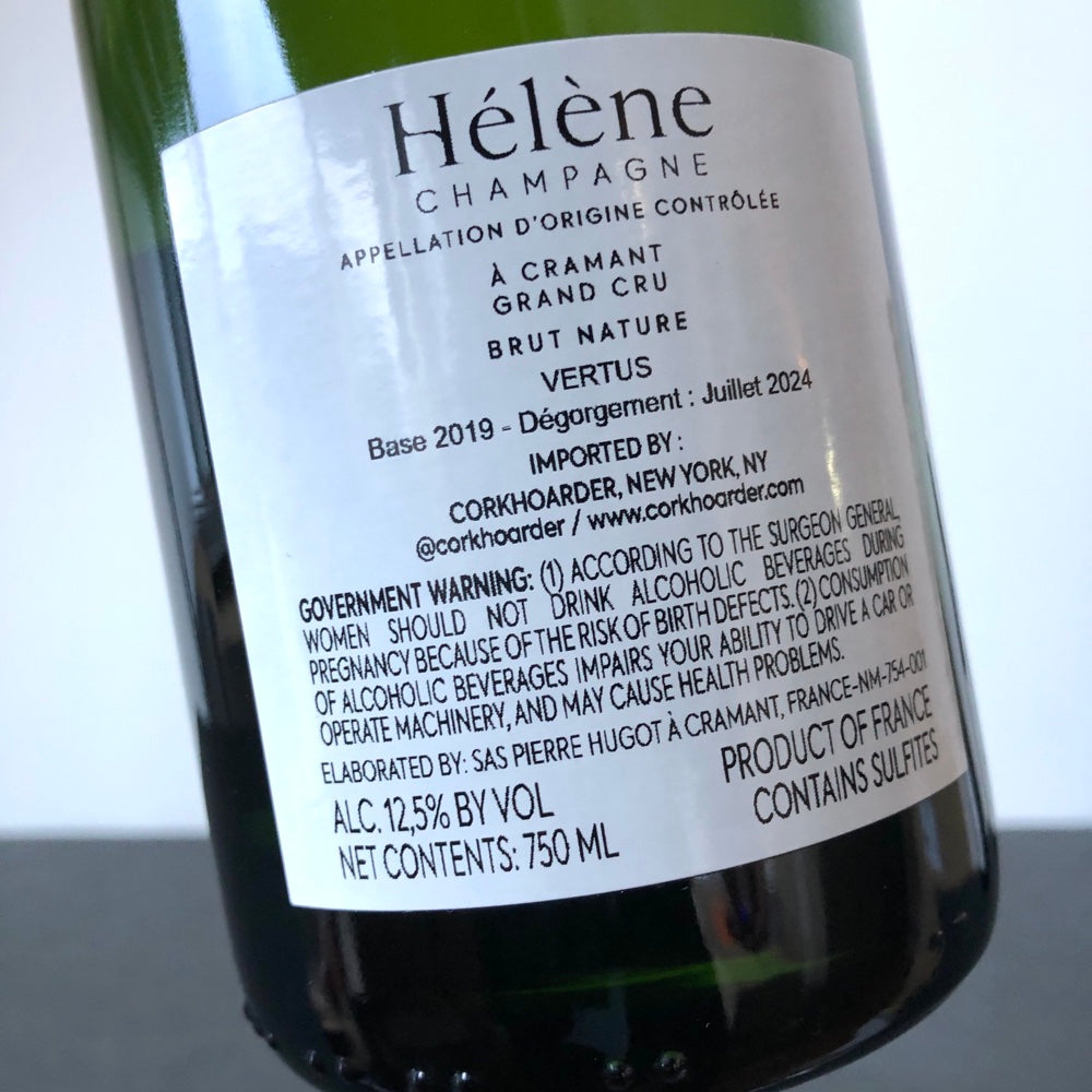 Champagne Hélène Vertus VV Brut Nature, Champagne, France (2019)