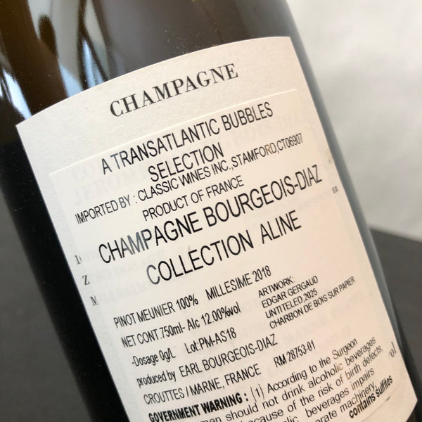 Collection Aline by Bourgeois Diaz Brut Nature (Meunier), Champagne, France 2018