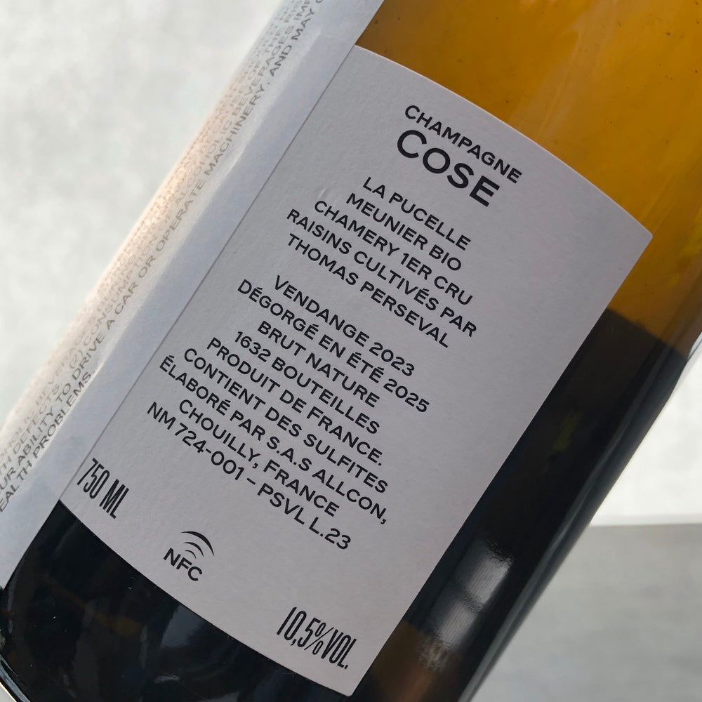 Cose 'La Pucelle' Brut Nature, Champagne, France [2023]