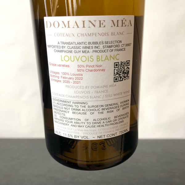 Domaine Mea Coteaux Champenois Louvois Blanc, Champagne, France