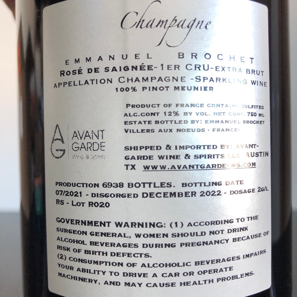 Emmanuel Brochet Rose de Saignee Extra Brut Champagne (2021 Base), France