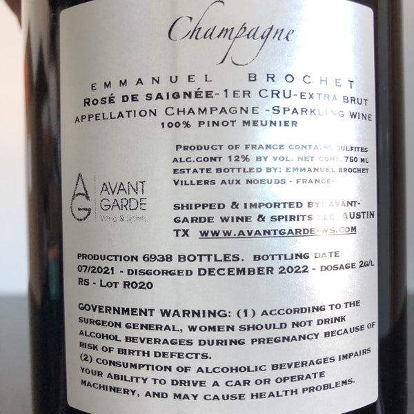 Emmanuel Brochet Rose de Saignee Extra Brut Champagne (2020 Base), France