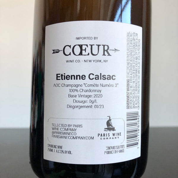 Etienne Calsac Cuvee Projet Comete Blanc de Blancs 1er Cru Brut Nature n3, Champagne, France