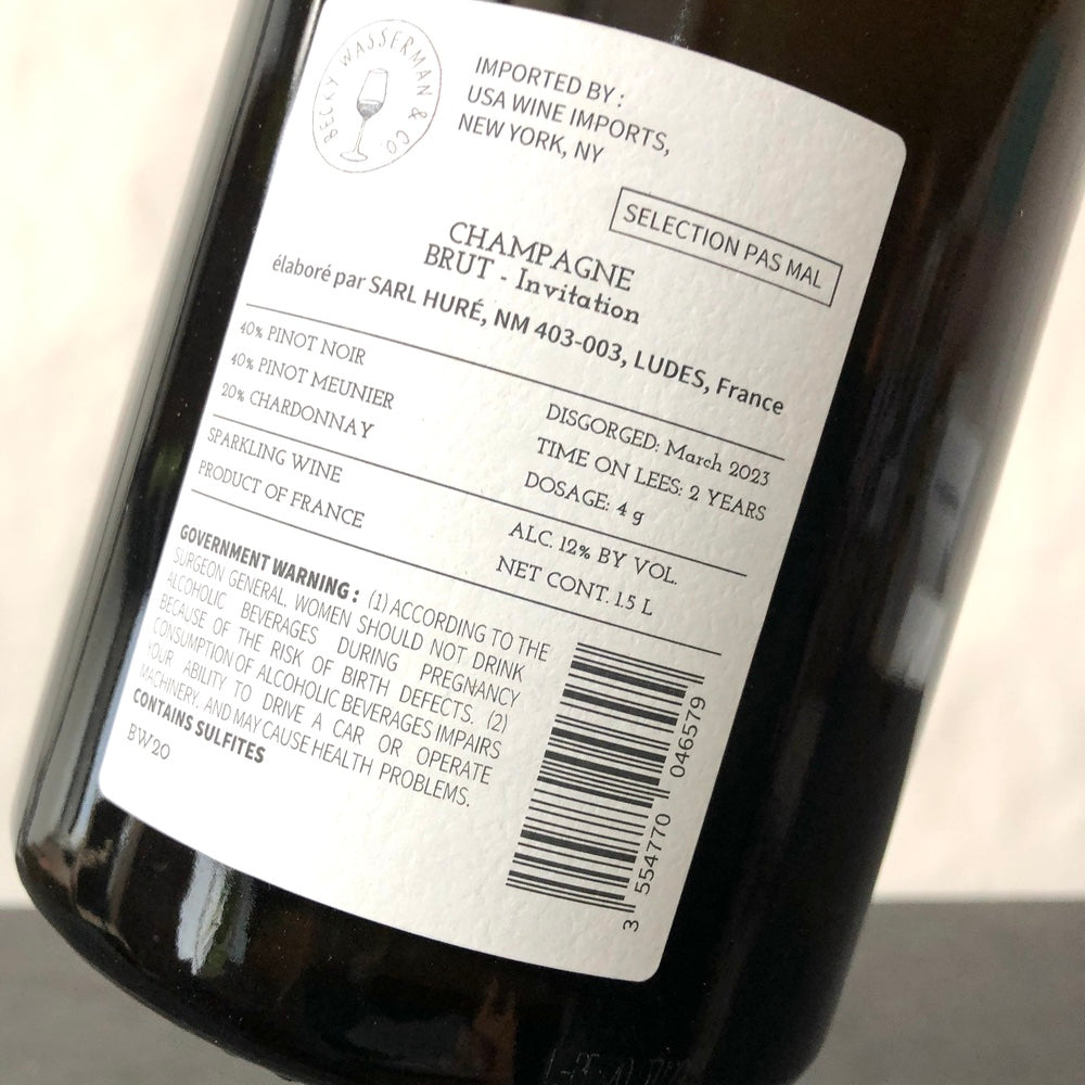 Hure Freres L'Invitation Brut Reserve, Champagne, France 1.5L Magnum NV