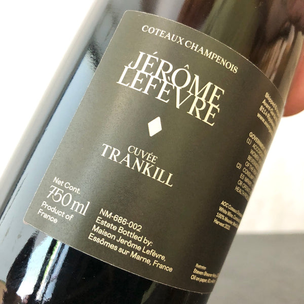 Jerome Lefevre Coteaux Champenois Blanc 'Trankill', Champagne, France 2023
