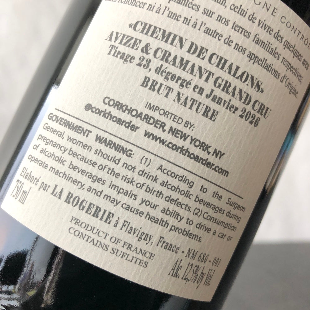 La Rogerie 'Chemin de Chalons' Blanc de Blancs Grand Cru, Champagne, France NV b23