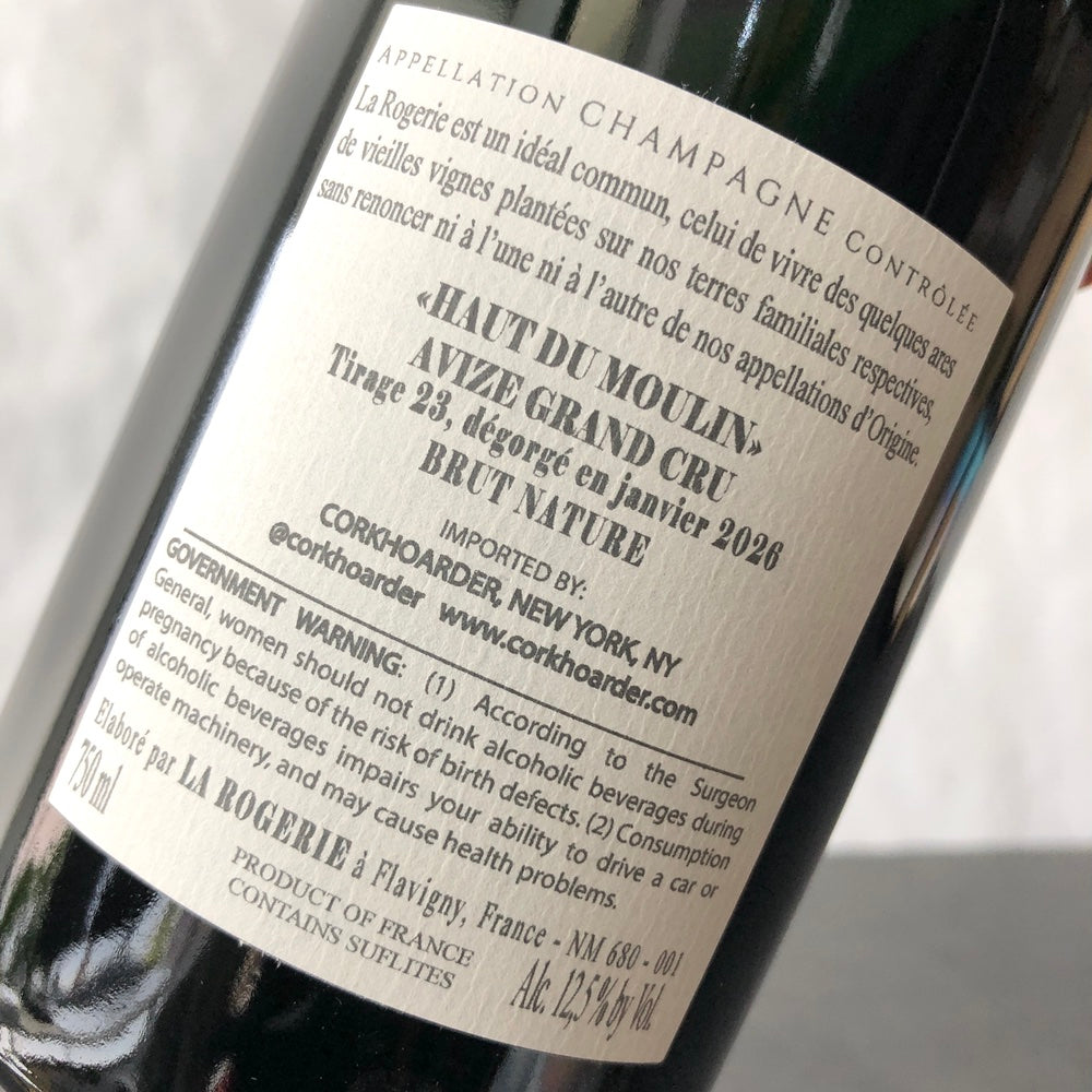 La Rogerie 'Haut du Moulin' Blanc de Blancs Grand Cru, Champagne, France [2023]