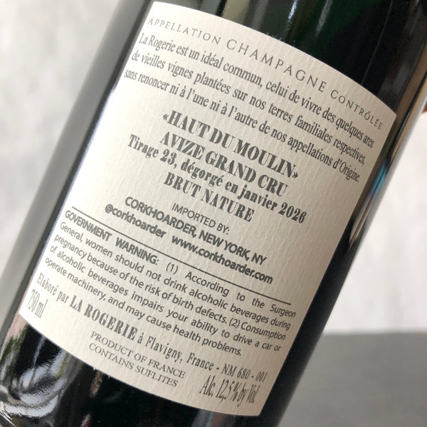 La Rogerie 'Haut du Moulin' Blanc de Blancs Grand Cru, Champagne, France [2023]