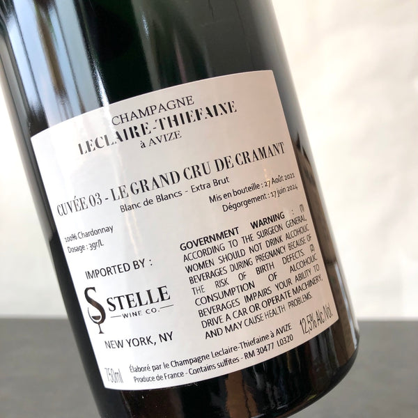 Leclaire-Thiefaine 'Cuvee 03 - Constantin' Cramant Grand Cru Champagne, France