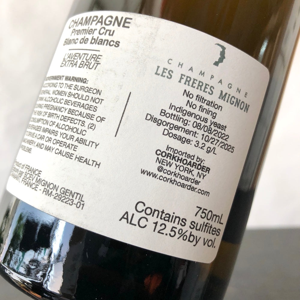 Les Freres Mignon L'Aventure Blanc de Blancs Premier Cru Extra Brut, Champagne, France B21