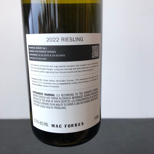 Mac Forbes Riesling Strathbogie Ranges, Victoria, Australia