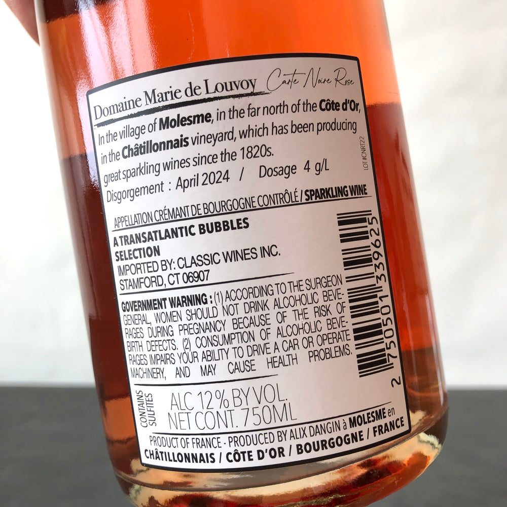 Marie de Louvoy Cremant de Bourgogne Pinot Noir Brut Rose, Burgundy, France (NV)