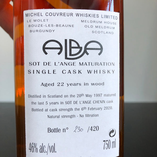 Michel Couvreur 1997 'Alba' 22 Year Old Single Cask Whisky, France