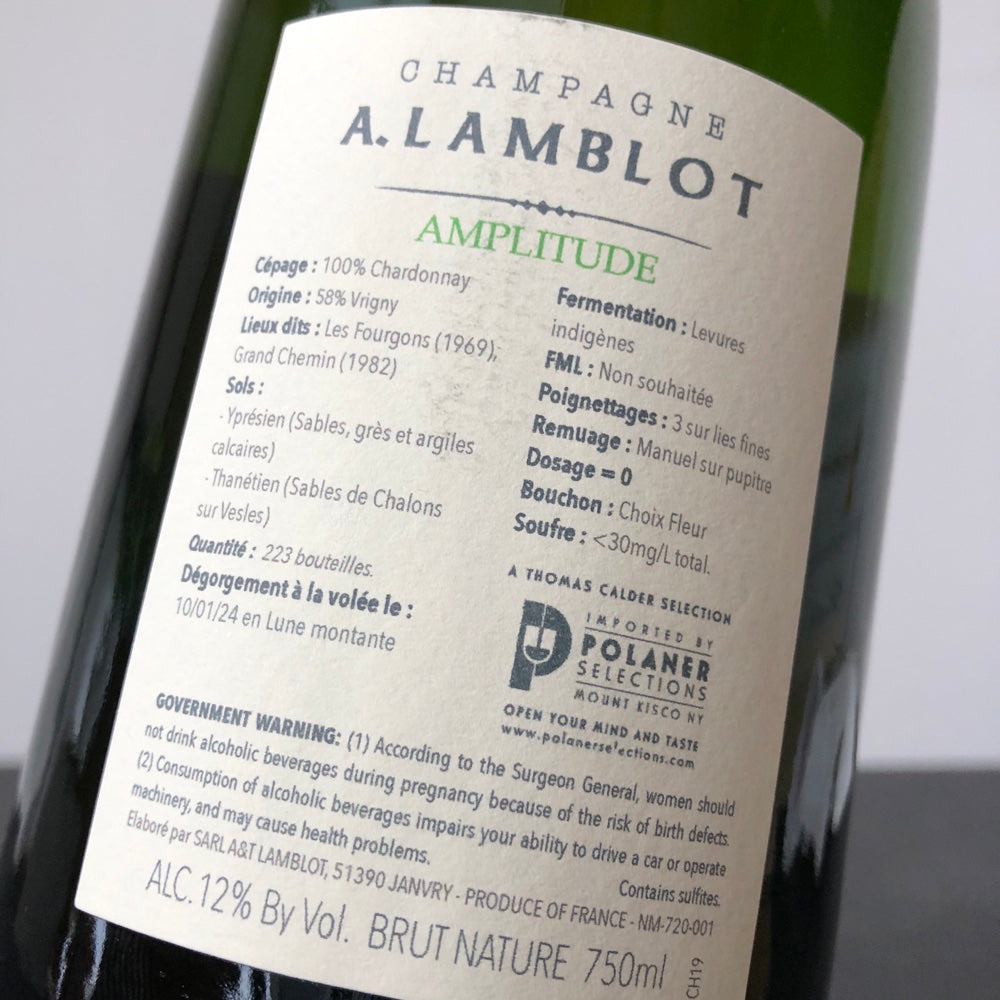NV A. Lamblot 'Amplitude' Brut Nature Champagne, France (base 2019