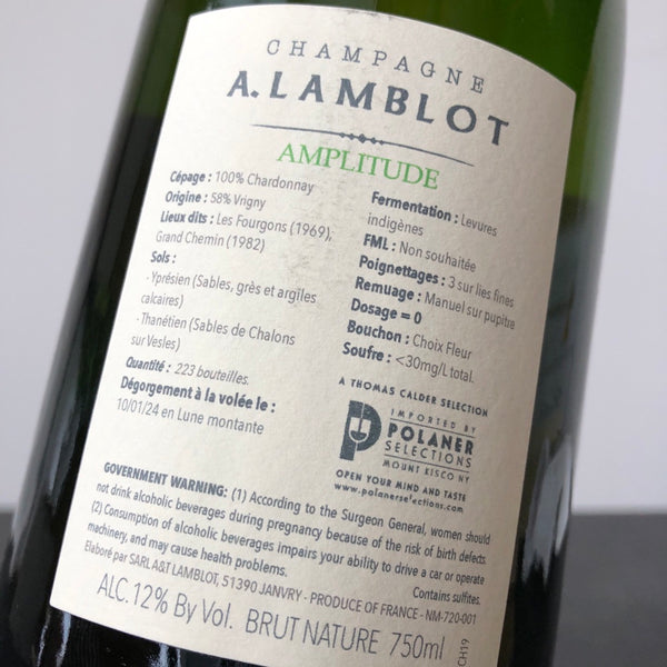 NV A. Lamblot 'Amplitude' Brut Nature Champagne, France (base 2019)