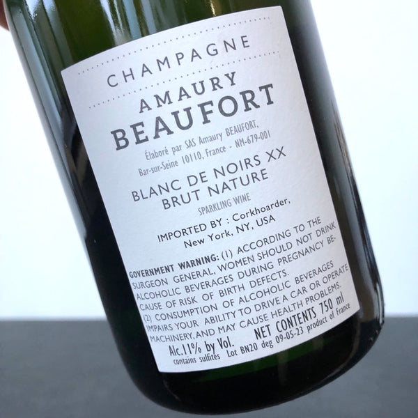 NV Amaury Beaufort Blanc de Noirs XX Brut Nature, Champagne, France