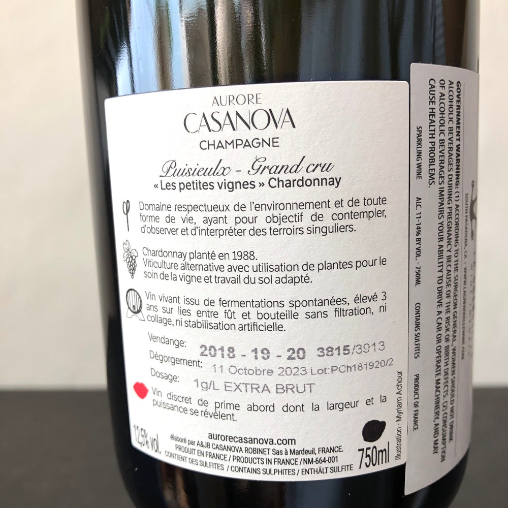 Aurore Casanova Puisieulx Grand Cru 'Les Petites Vignes' Chardonnay Extra Brut (18-20)