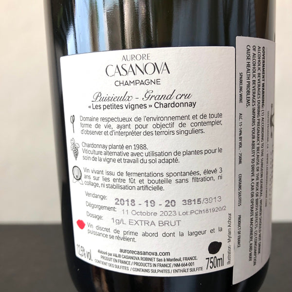 Aurore Casanova Puisieulx Grand Cru 'Les Petites Vignes' Chardonnay Extra Brut (18-20)