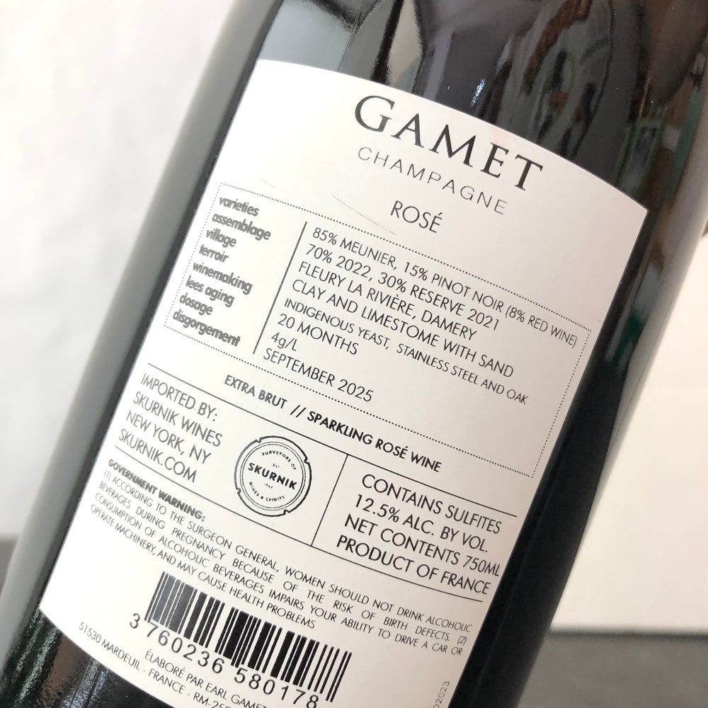 NV Champagne Gamet, Brut Rose Champagne, France
