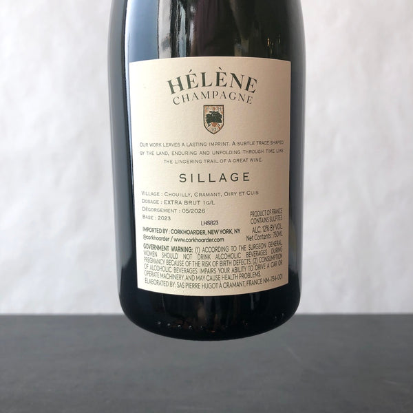 NV Champagne Hélène Sillage Blanc de Blanc Extra Nature, Champagne, France (base 2023)