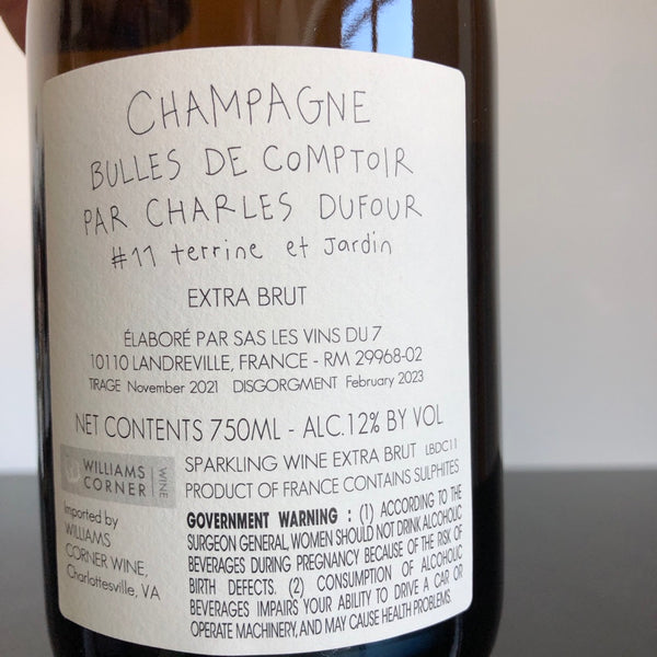 NV Charles Dufour 'Bulles de Comptoir' 11 Terrine et Jardin Extra Brut, Champagne, France