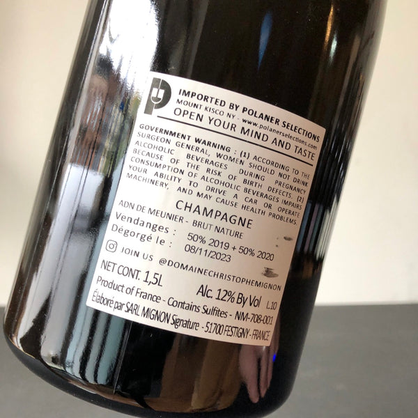 NV Christophe Mignon ADN de Meunier Brut Nature (2019/2020) 1.5L Magnum, Champagne, France