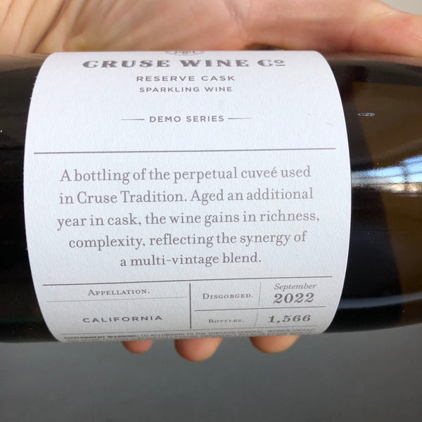 NV Cruse Wine Co Demo Series 'Reserve Cask' Sparkling
