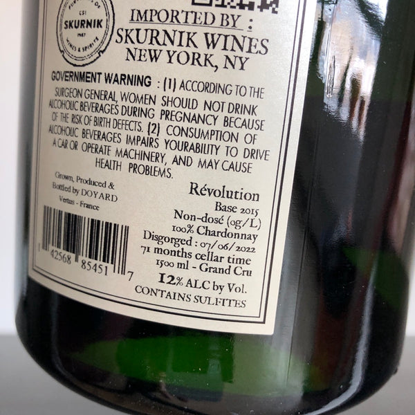NV Doyard 'Revolution' Blanc de Blancs Grand Cru Non-Dose 1.5L Champagne, France