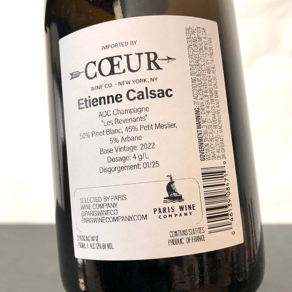 NV Etienne Calsac 'Les Revenants' Extra Brut Champagne, France