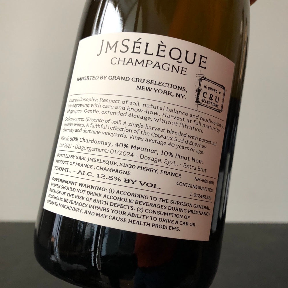 NV J-M Seleque 'Solessence' Extra Brut, Champagne, France