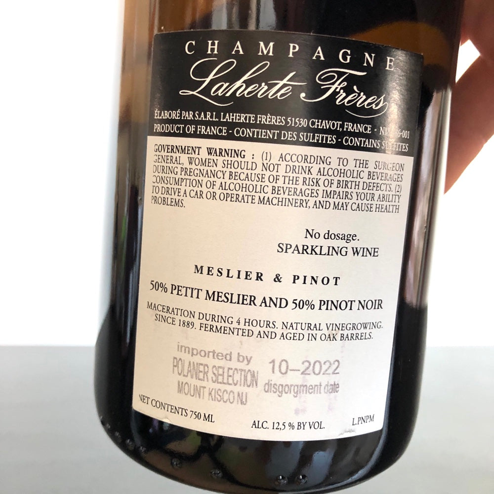 NV Laherte Freres Meslier & Pinot Brut Nature, Champagne, France