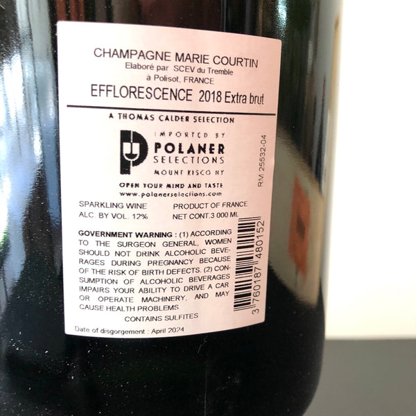 NV Marie Courtin, Efflorescence Extra Brut (2018) 3L, Champagne, France