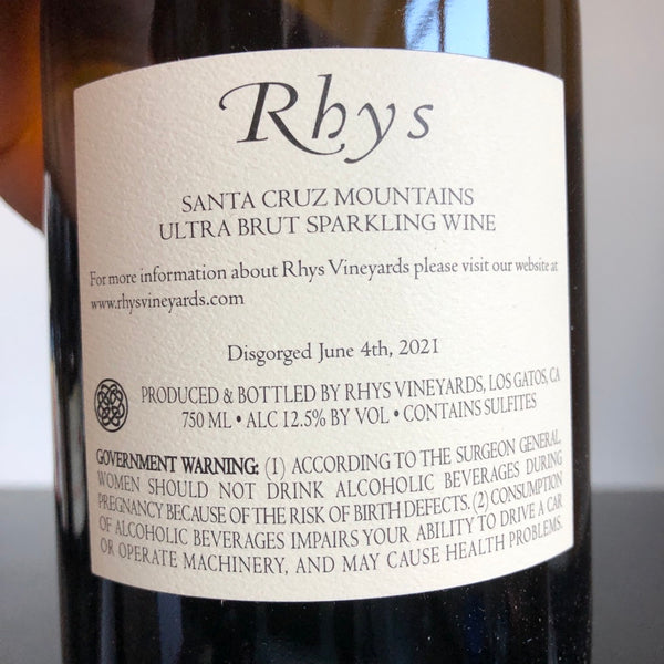 NV Rhys Sparkling Wine 'Ultrabrut' Rhys Vineyards, Santa Cruz Mountains, California, USA