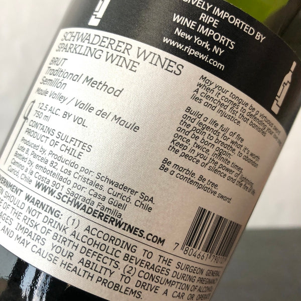 NV Schwaderer Wines Brut (Semillon), Maule Valley, Chile
