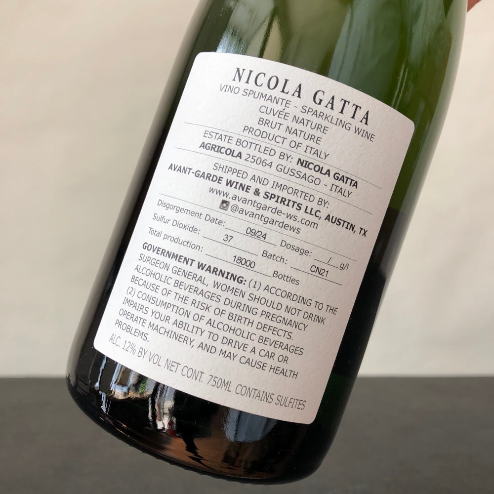 Nicola Gatta 'Cuvee Nature 30 Lune' Brut R21, Lombardy, Italy