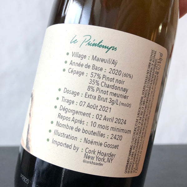 Paul Gosset 'Au Fil des Temps' le Printemps Extra Brut, Champagne, France (2020)