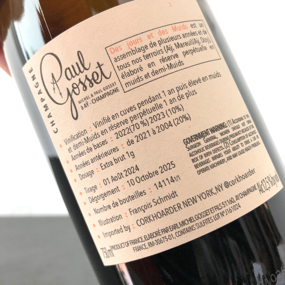 Paul Gosset 'Des Jours et des Muids' Brut Nature, Champagne, France (2022)