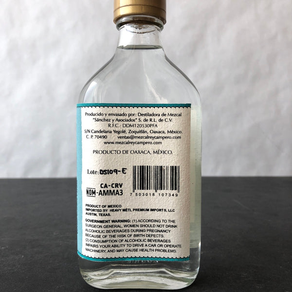 Rey Campero Espadin Mezcal Joven Oaxaca, Mexico (200ml)