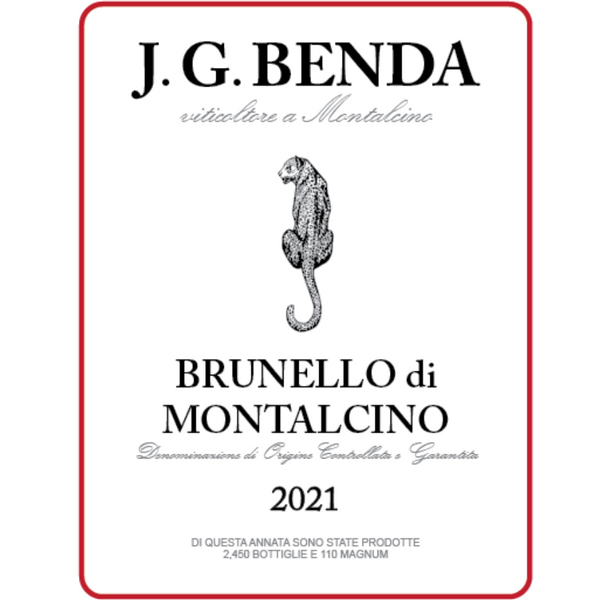 2021 J. G. Benda Brunello di Montalcino DOCG, Tuscany, Italy 1.5L Magnum