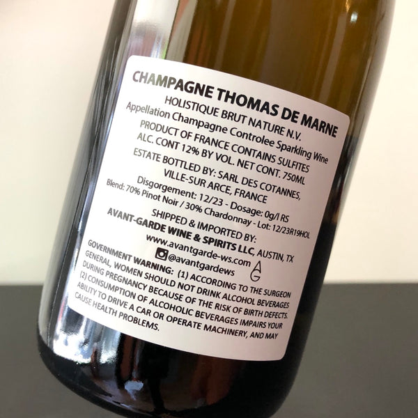 Thomas de Marne - Val Frison 'Holistique' Brut Nature, Champagne, France (R19)