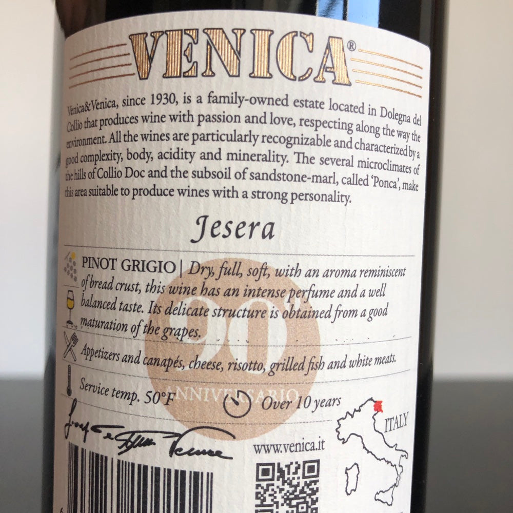 2022 Venica & Venica Pinot Grigio 'Jesera' Collio, Friuli-Venezia Giulia, Italy